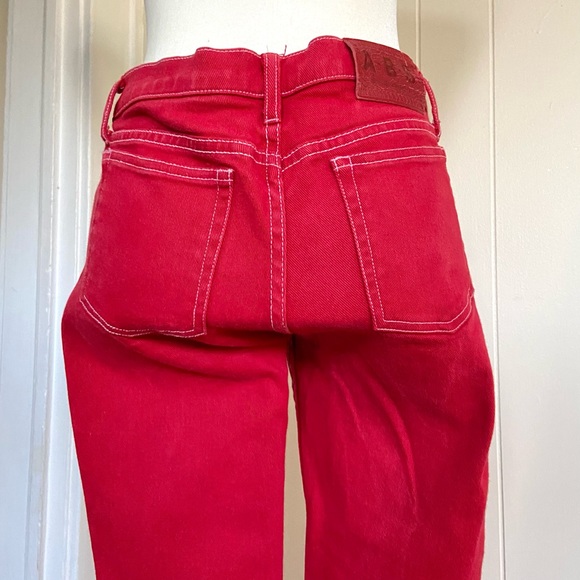 Vintage A.B.S Allen Schwartz Red Cropped Jeans size 28 - Picture 5 of 10